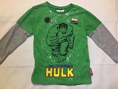 Marvel Incredible Hulk Boys Long Sleeve T Shirt   Ages 3-4 Years    #842 • £7.99