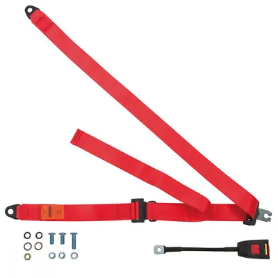 Front Static Seat Belt For MG MGB Sports Convertible 1962-1976 Red • $128.61