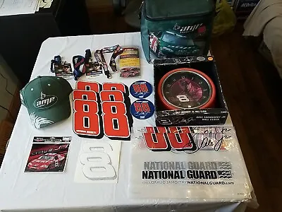 Dale Earnhardt Jr Lot Of 17 Misc. Items.  Clock Cooler Hat Decals Etc. • $12.99