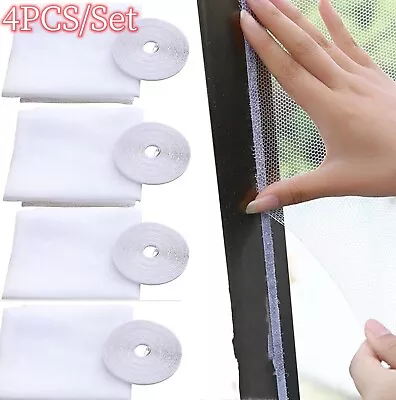 4Pcs Large Window Screen Mesh Net Bug Mosquito Fly Insect Moth Door Netting • £7.99