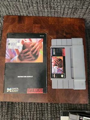 SNES Monday Night Football Game Cartridge & Booklet Nintendo • $15