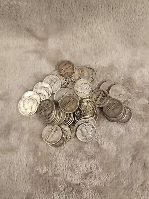 One Mercury Dime Roll (50 Coins) 90% Silver (1934-45)  Echo • $130