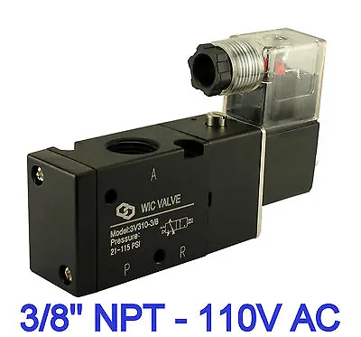 $35.99 • Buy 3/8  Pneumatic 3 Way Directional Control Air Electric Solenoid Valve 110V AC 