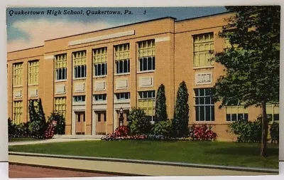 Quakertown PA High School Linen Postcard F7 • $5.99