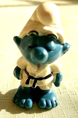 Judo Karate Smurf 2” Vintage 1981 Smurfs Figurine Peyo Hong Kong • $4