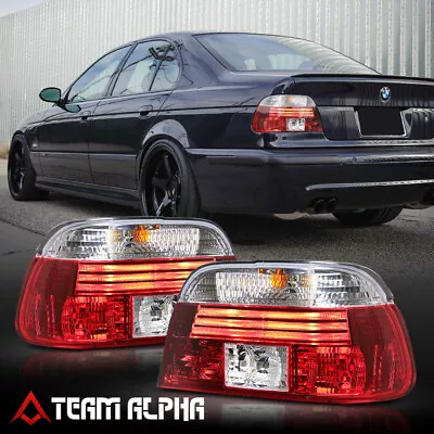 Fits 1997-2000 BMW E39 5-Series {EURO LED BAR} Red/Clear Brake Lamp Tail Light • $81.89