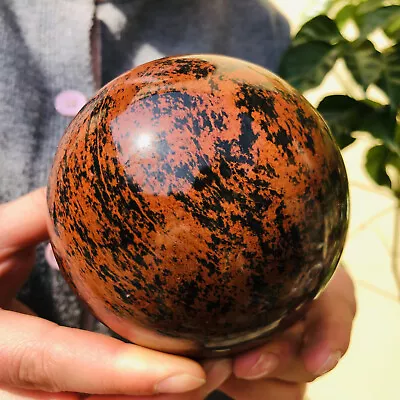 2.30LB  Natural Red Mahogany Obsidian Quartz Crystal Sphere Ball Healing1278 • $0.01