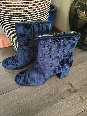 $79 • Buy Alexa Chung Blue Velvet Boots Uk 7 Us9 Eu 39.5