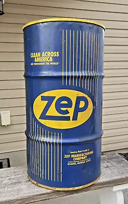 Vintage Zep 20 Gallon Steel Oil Drum Barrel Gas Oil Advertising • $199.99