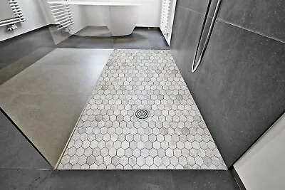 3'' Hexagon Silver Shadow Honed Marble Mosaic Tile • $32.99