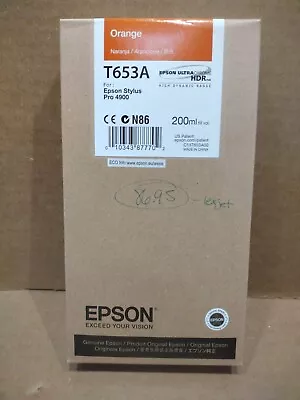 Genuine Epson Stylus Pro 4900 Orange  Ink T653A  Exp  • $15.50