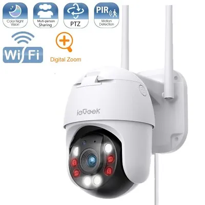 IeGeek 360° IP Camera Outdoor Wireless WIFI CCTV PTZ Smart Home Security Camera • £39.99
