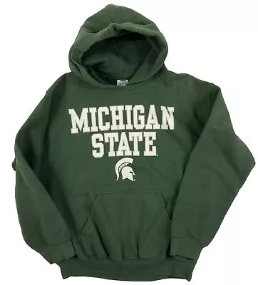 Michigan State Spartan Sweatshirt Adult M Green White MSU Hoodie • $10
