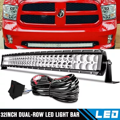 32inch LED Light Bar 30/32'' Combo Bumper Lights For Dodge Ram 1500 2500 +Wiring • $68.88