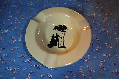 Vintage McNicol Roloc China Ashtray Colonial Silhouette Couple Walking 4 3/16  W • $12.99