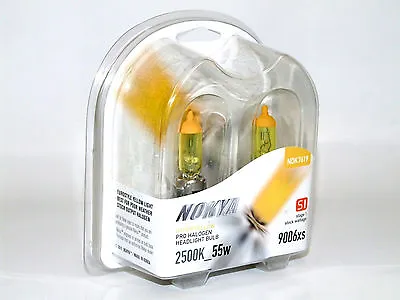 Nokya 2500K 55w Hyper Yellow 9006XS/HB4A Halogen Headlight Low Beam Bulbs • $6.99