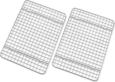 Checkered Chef Cooling Rack  Set Of 2 Stainless Steel Oven Safe 8  X 11.75   • $17.99