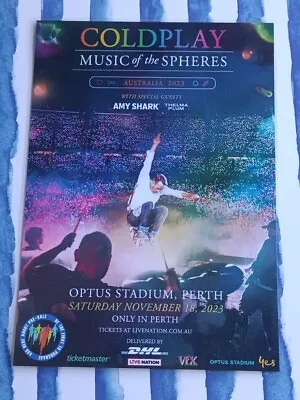 COLDPLAY 2023 AUSTRALIA TOUR POSTER - PERTH EXCLUSIVE SHOW - Laminated & NEW! • $15.95