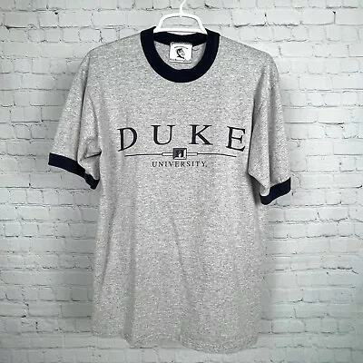 VTG Duke University Tee Medium Vintage Shirt Ringer Made In USA Blue Devils • $26.98