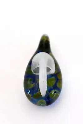 Hand Blown Art Glass Mushroom Pendant Heady Hippie Jewelry Charm Necklace Choker • $21.49