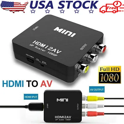 HDMI To RCA AV Adapter Converter Cable CVBS 3RCA 1080P Composite Video Audio • $4.69