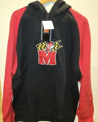 NWT Maryland Terrapins Nike Center Swoosh Hoodie Sweatshirt (Size L) VTG RARE! • $75