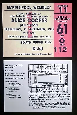 ALICE COOPER Music Group Reproduction CONCERT TICKETS Individual Sale 1970's • $7.99