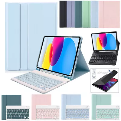 For IPad 10th 9th 8th 7th Gen Air 4 5th Smart Case With Bluetooth Keyboard Cover • £17.99