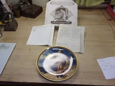 Norman Rockwell Plate “Waiting On The Shore” Original Box COA. #16837Q Knowles • $0.89