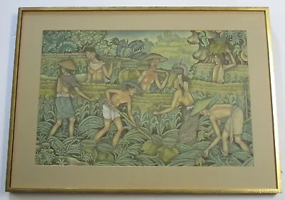 Md Folk Ubud  Painting Masterful Finest Bali Landscape Tropical Detailed 25 Inch • $700
