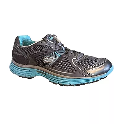 Skechers Womens Tone Ups Sneaker 8 Athletic Shoe Gray Blue Walking Toning 11751 • $28.50