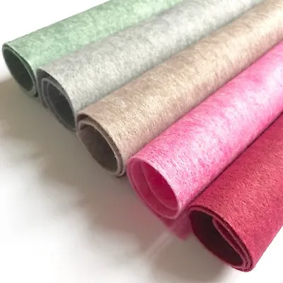 £2.80 • Buy Heathered Felt - 50% Wool Blend Felt - 12 Inch / 30cm Squares - Pink Green Grey 
