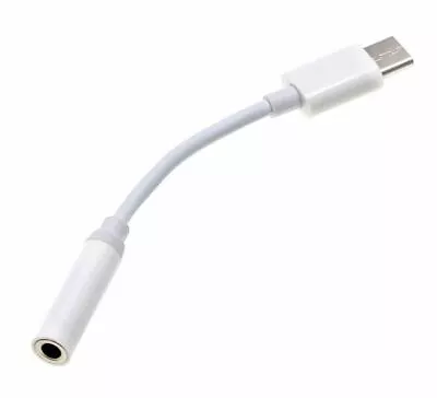 Type C To AUX 3.5mm USB Adapter Audio Headphone Jack Cable White • £2.79