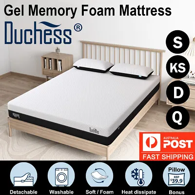 $29 • Buy Duchess Mattress Queen Double Single Bed Mattresses Gel Memory Foam Free Pillow