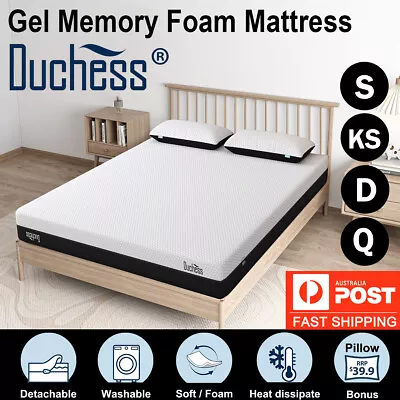 $29 • Buy Duchess Mattress Queen Double Single Bed Mattresses Gel Memory Foam Free Pillow