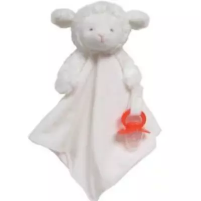 NWT Carters White Lamb Sheep Pacifier Holder Plush Baby Security Blanket 67213 • $19.99