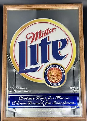 Vintage Miller Lite A True Pilsner Beer Glass Beer Man Cave Mirror • $49.99