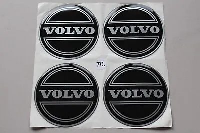 Rare VOLVO 70mm Alloy Wheel Center Cap Cover Logo Sticker Set BLACK • $27.90