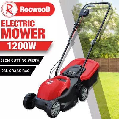 £74.99 • Buy Electric Lawnmower Rotary Lawn Mower RocwooD 1200W 32cm 320mm Corded