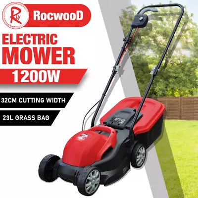 Electric Lawnmower Rotary Lawn Mower RocwooD 1200W 32cm 320mm Corded • £74.99