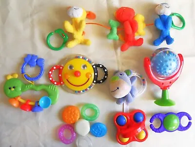 8 Baby Toys Bundle Colourful Teething Rattles Grasping Sensory Education Play • £9.99