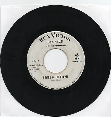Elvis Presley    Crying In The Chapel   Original Promo 45 • $35
