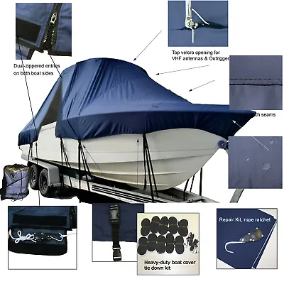 Mako 204 Center Console T-Top Hard-Top Fishing Storage Boat Cover Navy • $369.95