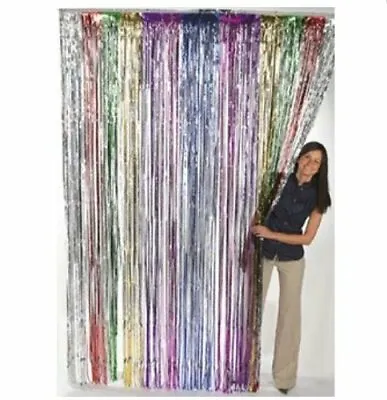 Metallic Rainbow Foil Fringe Curtains 1 Piece • $10.30