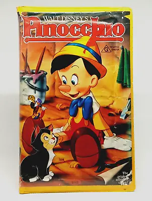 Walt Disney's Pinocchio VHS PAL Ex-Rental CLAMSHELL Australian BLACK DIAMOND • $20