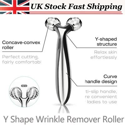 Y-shaped Massager Roller Ball Face-Lifting Tightness Skin Facial Beauty Tool NEW • £6.95