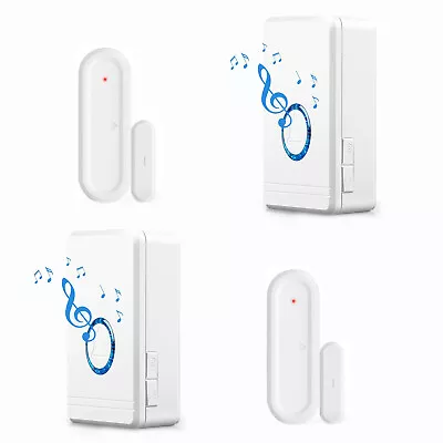 Wireless Door Open Chime Entry Alert 48 Ringtone Magnetic Sensor For Home 2 Set • $44.49