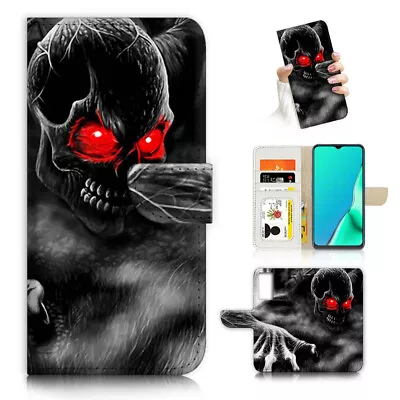 ( For Oppo A57 / A57S ) Wallet Flip Case Cover AJ23872 Horror Skull • $13.99