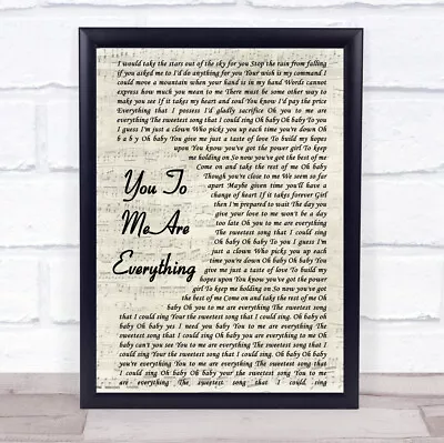 You To Me Are Everything Song Lyric Vintage Script Quote Print • £54.95