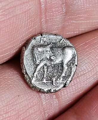 GREEK SILVER COIN HEMIDRACHM  Mysia Parion - CIRCA 350BC-   2.42g. • $35